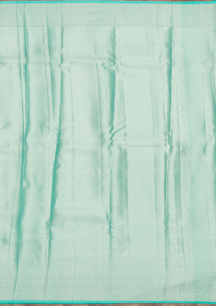 Sky Blue Zariwork Pure Silk Saree-Koskii