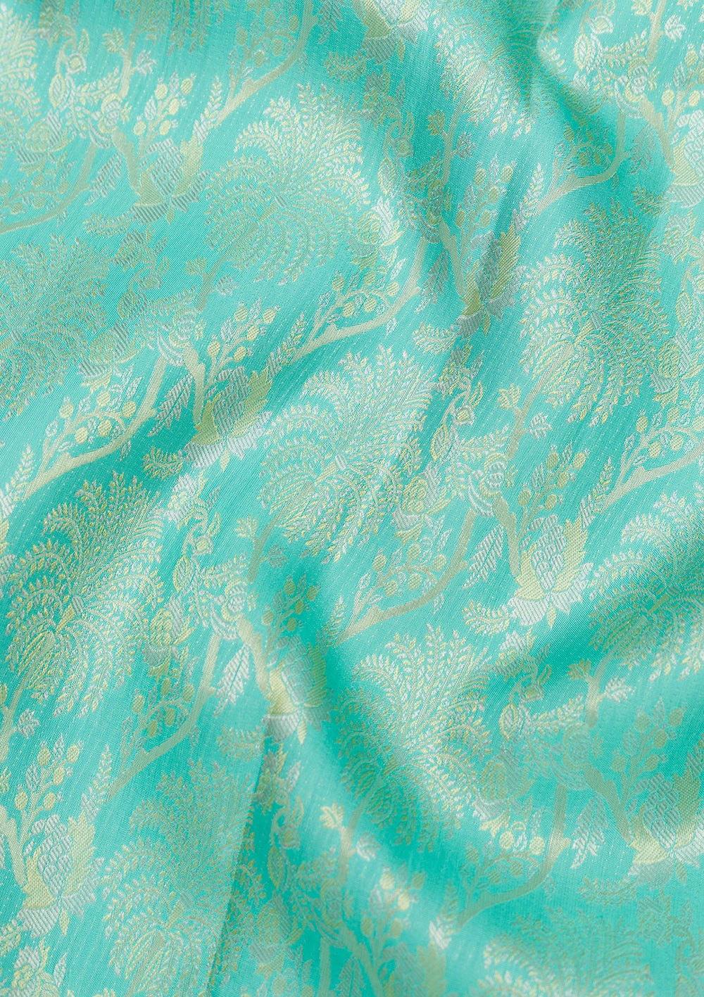Sky Blue Zariwork Pure Silk Saree-Koskii