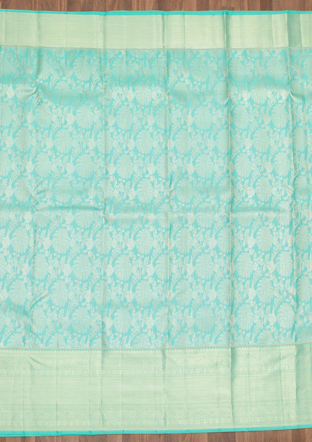 Sky Blue Zariwork Pure Silk Saree-Koskii