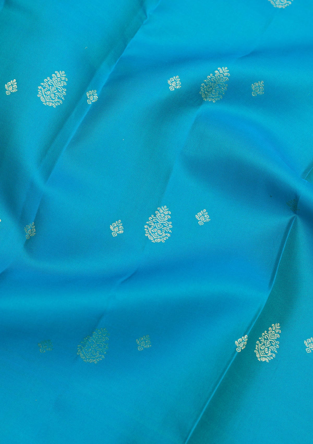 Sky Blue Zariwork Pure Silk Saree-Koskii