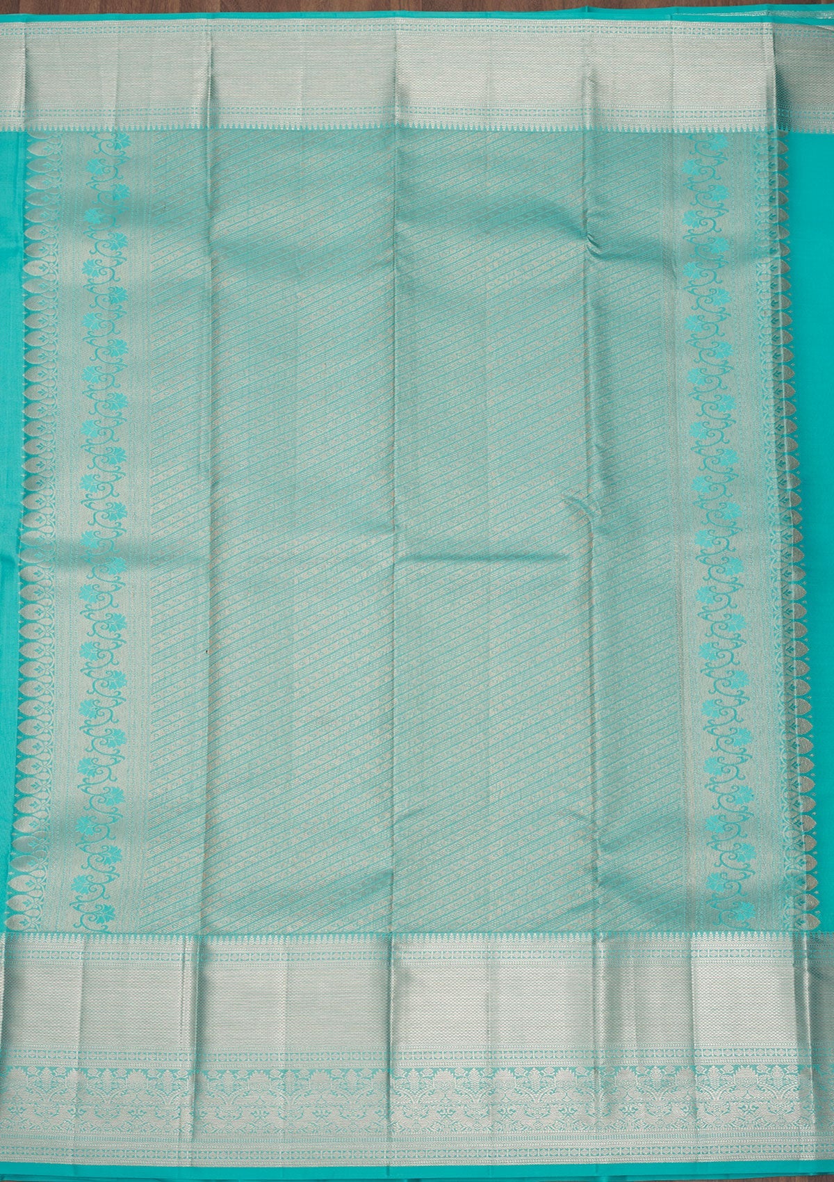 Sky Blue Zariwork Pure Silk Saree-Koskii