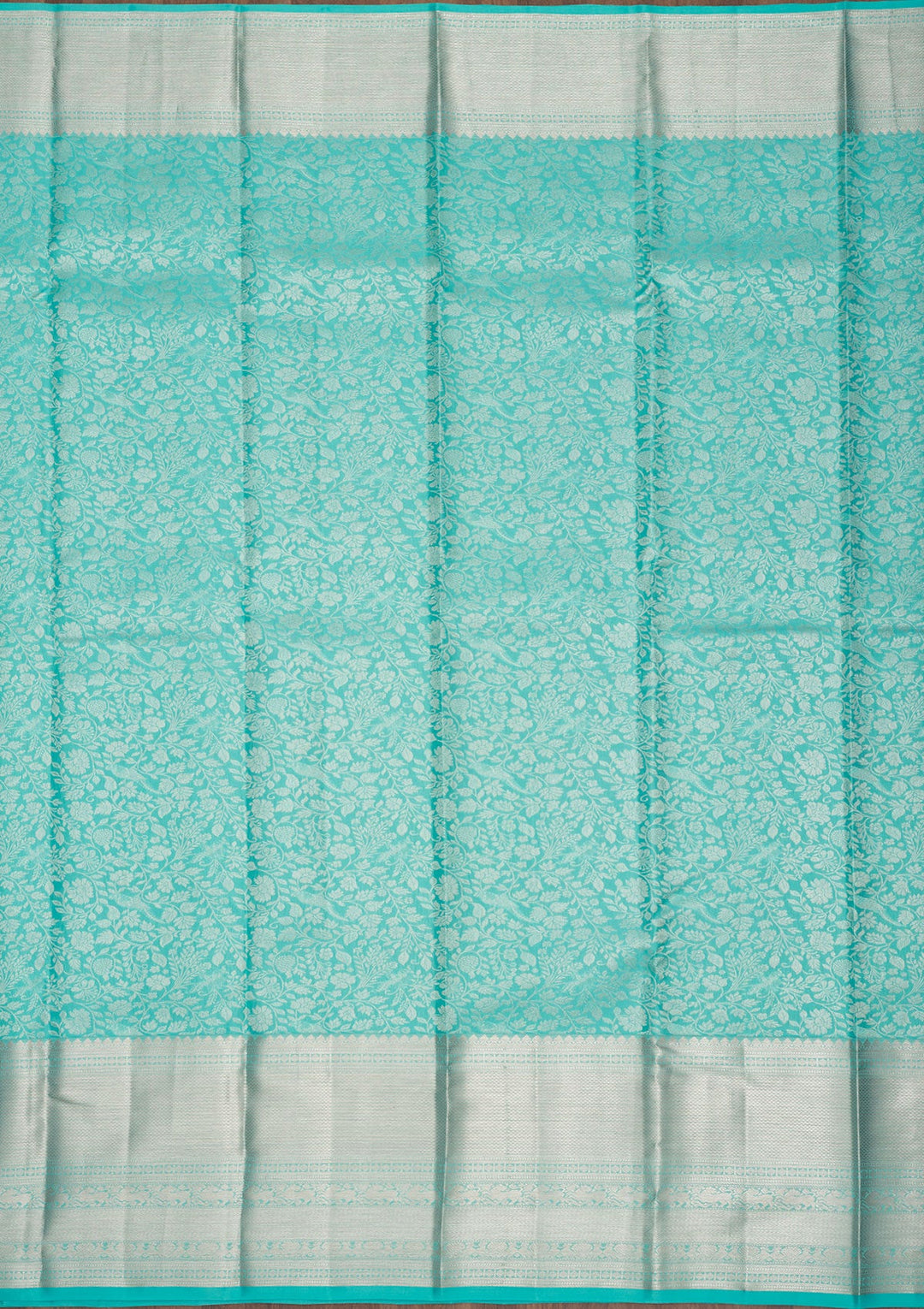 Sky Blue Zariwork Pure Silk Saree-Koskii