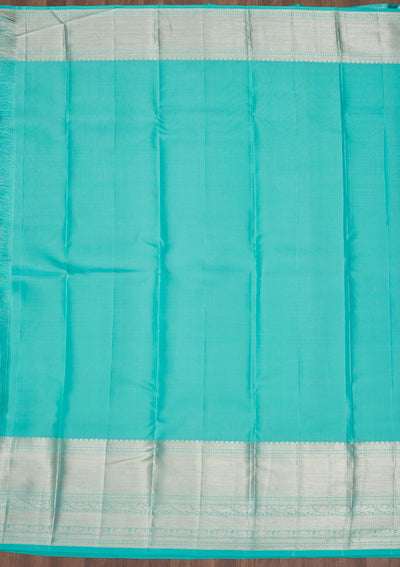 Sky Blue Zariwork Pure Silk Saree-Koskii