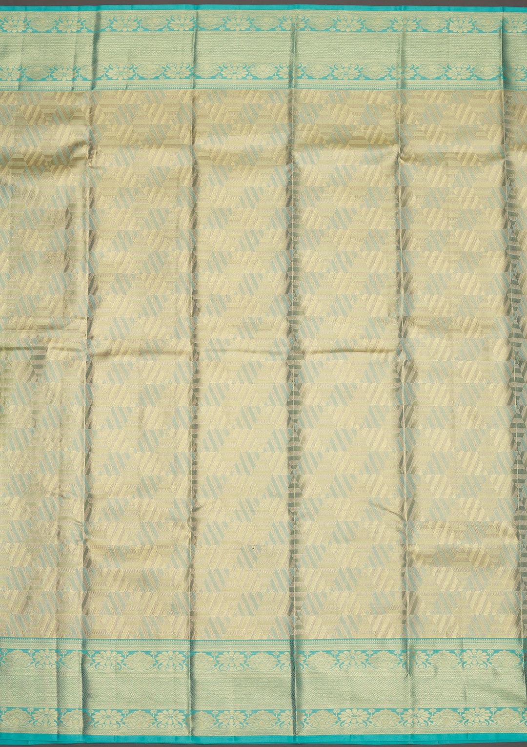 Sky Blue Zariwork Pure Silk Saree-Koskii