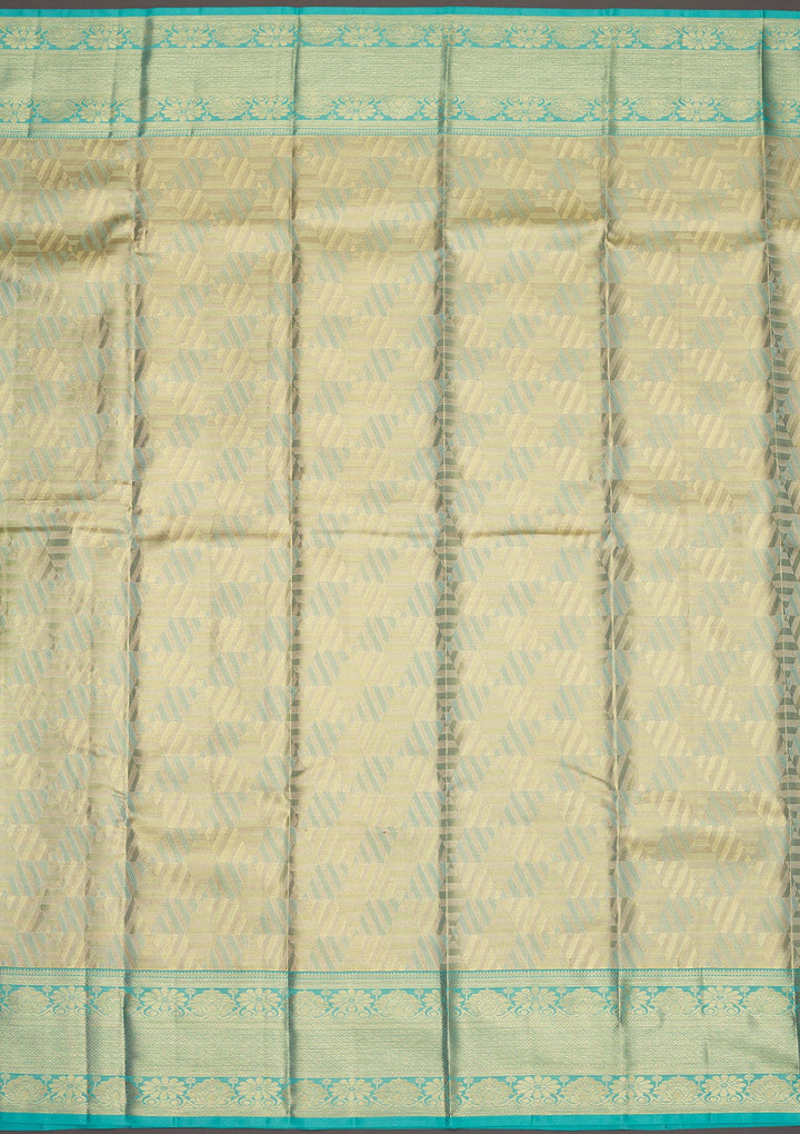 Sky Blue Zariwork Pure Silk Saree-Koskii