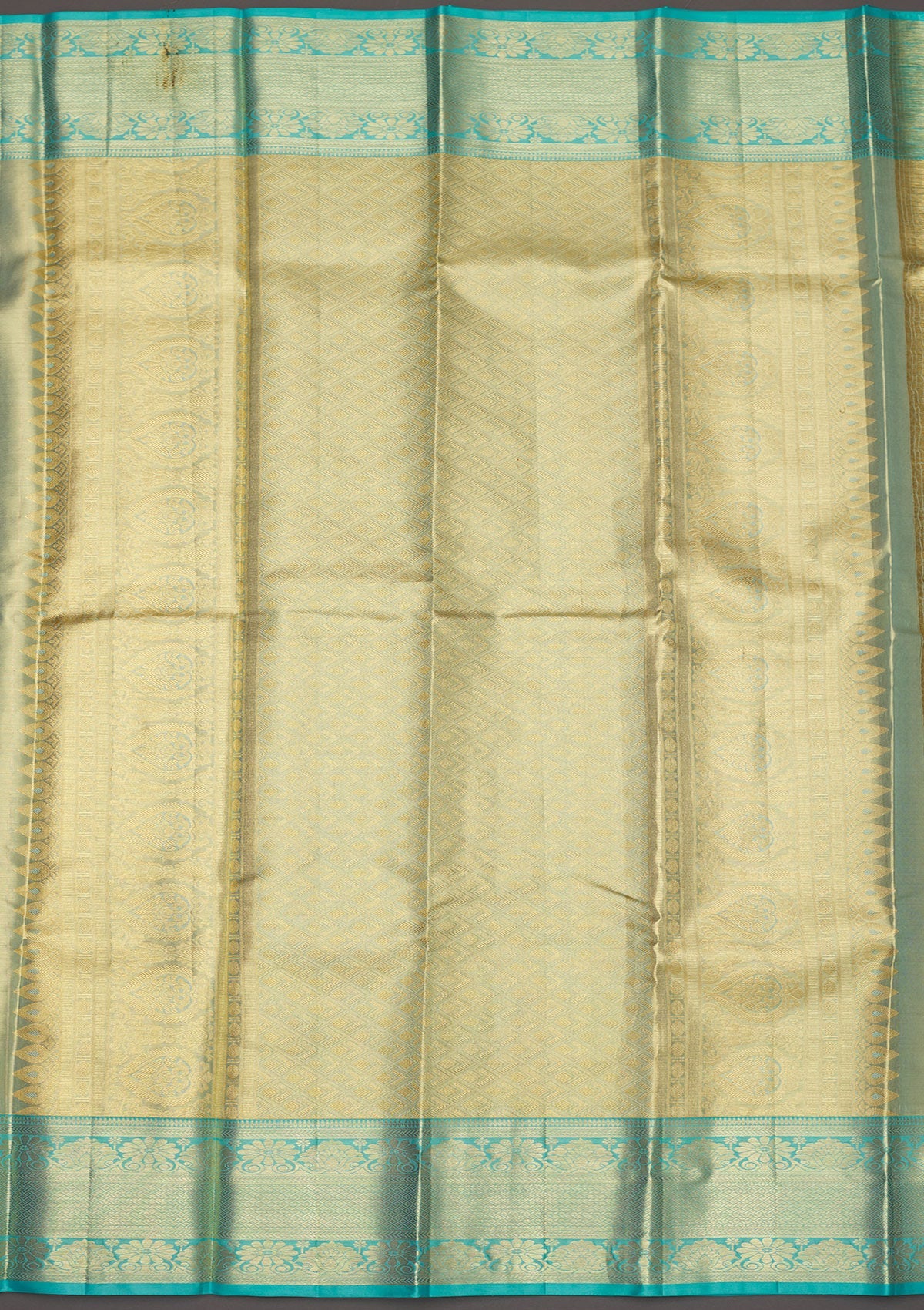 Sky Blue Zariwork Pure Silk Saree-Koskii
