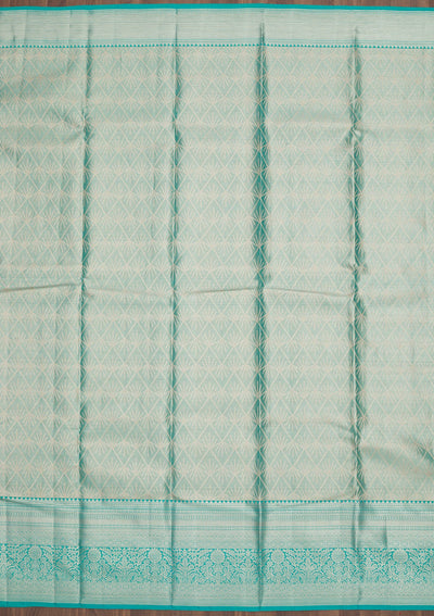 Sky Blue Zariwork Pure Silk Saree-Koskii