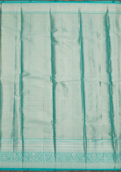 Sky Blue Zariwork Pure Silk Saree-Koskii