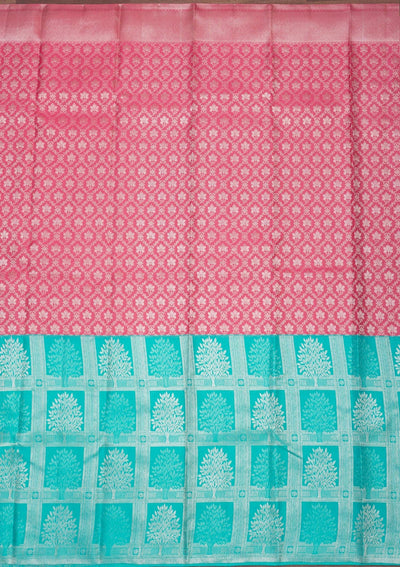 Sky Blue Zariwork Pure Silk Saree-Koskii