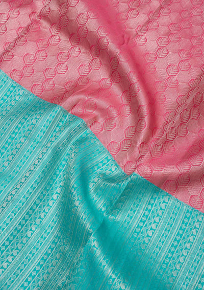 Sky Blue Zariwork Pure Silk Saree-Koskii