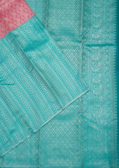 Sky Blue Zariwork Pure Silk Saree-Koskii