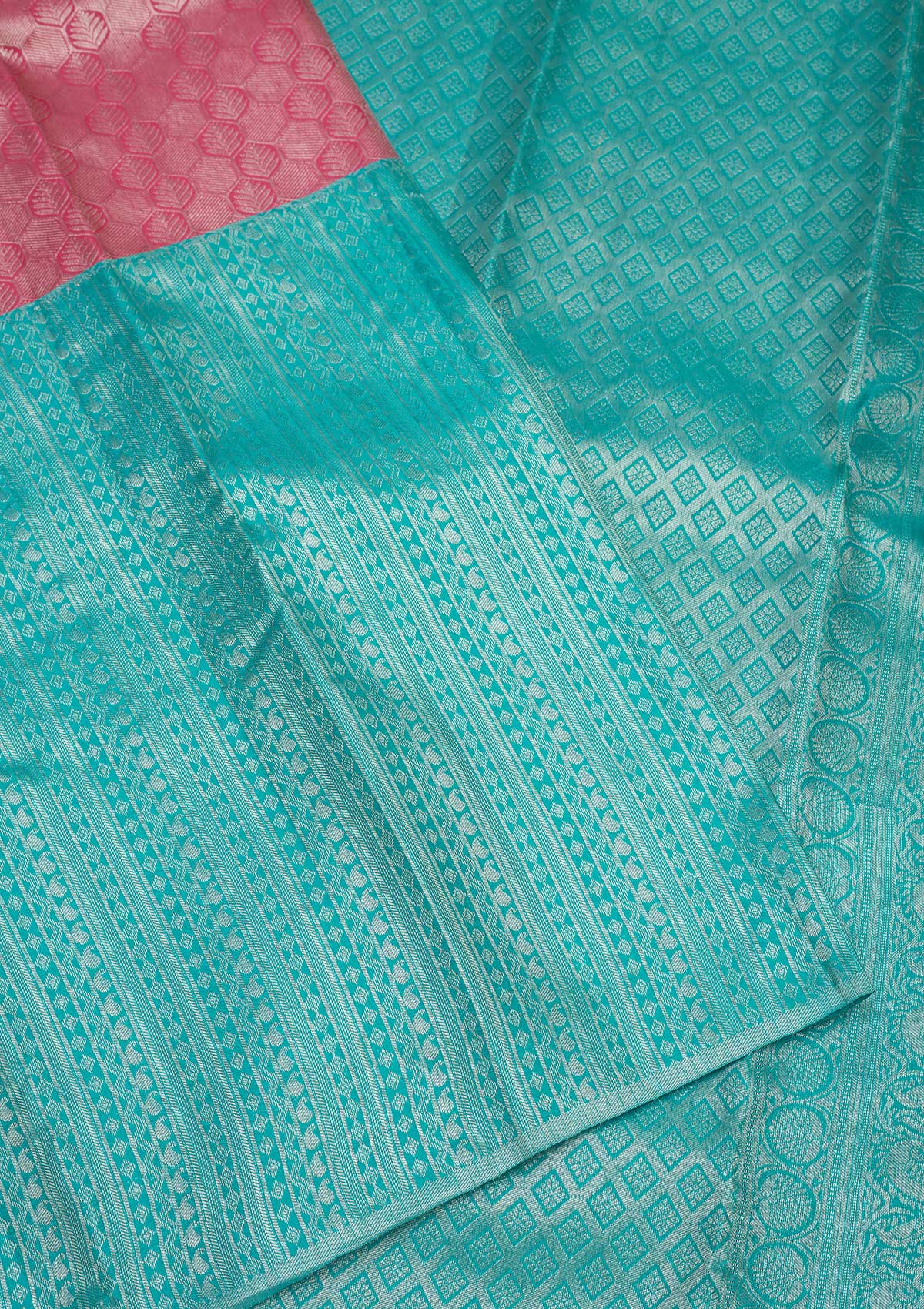 Sky Blue Zariwork Pure Silk Saree-Koskii