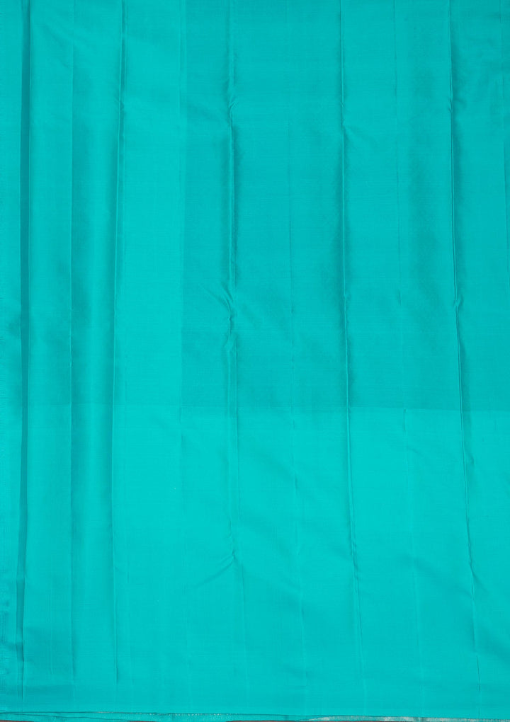 Sky Blue Zariwork Pure Silk Saree-Koskii