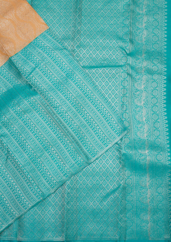 Sky Blue Zariwork Pure Silk Saree-Koskii