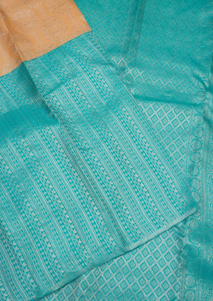 Sky Blue Zariwork Pure Silk Saree-Koskii