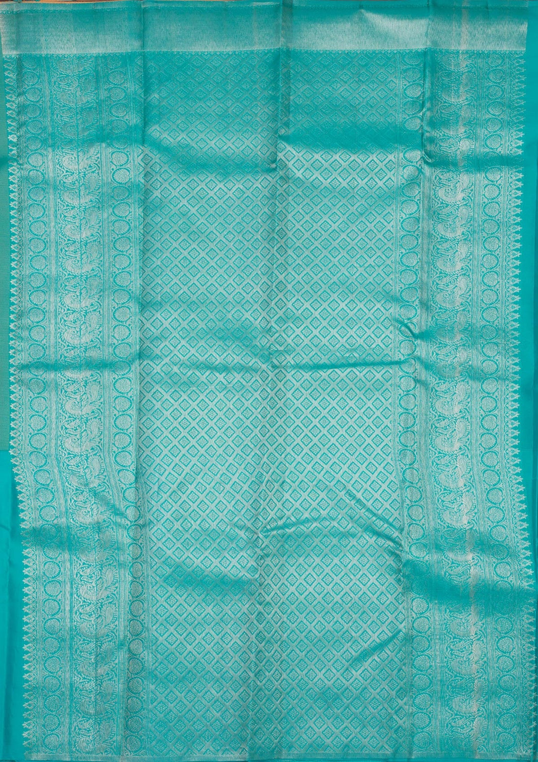Sky Blue Zariwork Pure Silk Saree-Koskii