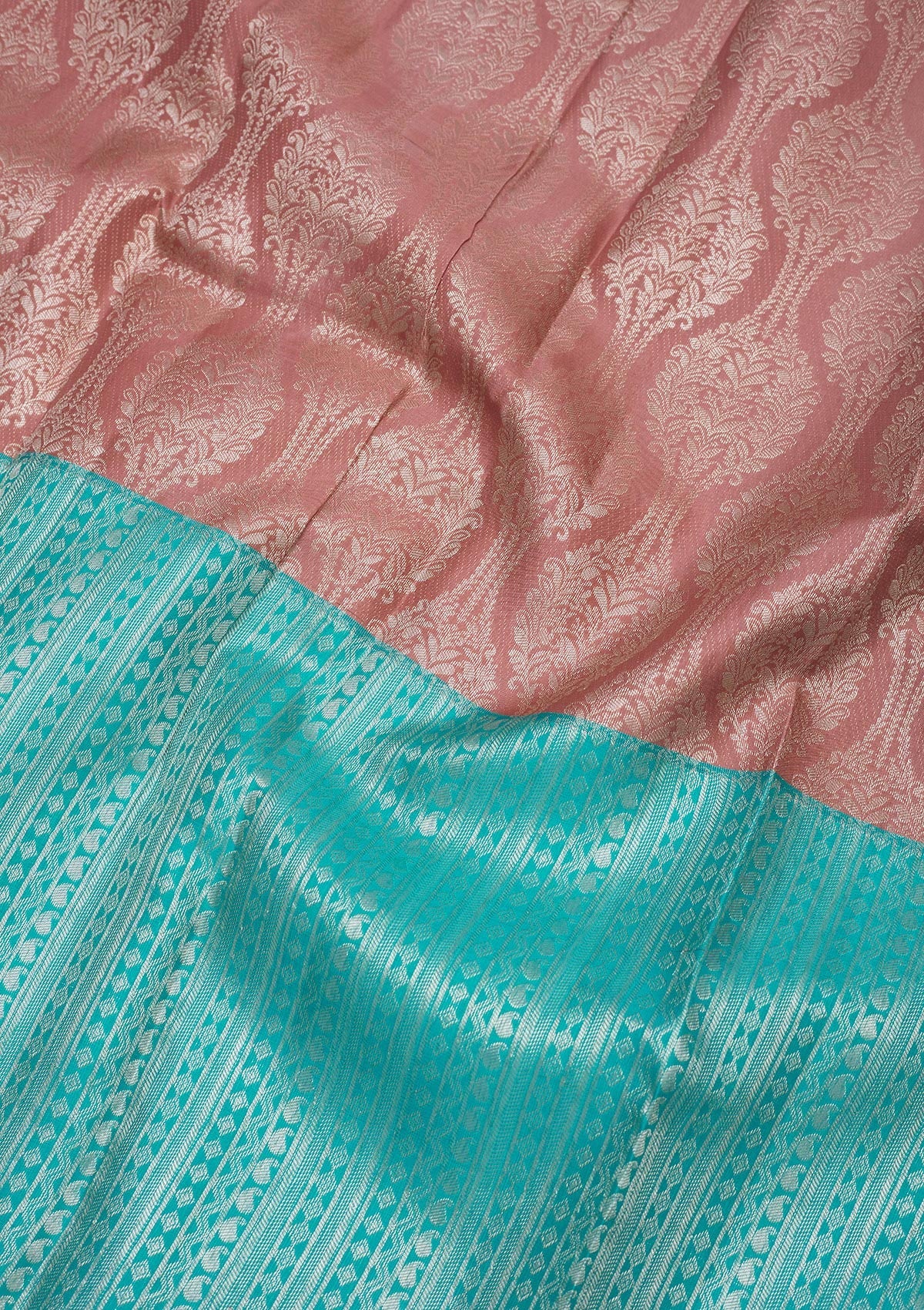 Sky Blue Zariwork Pure Silk Saree-Koskii