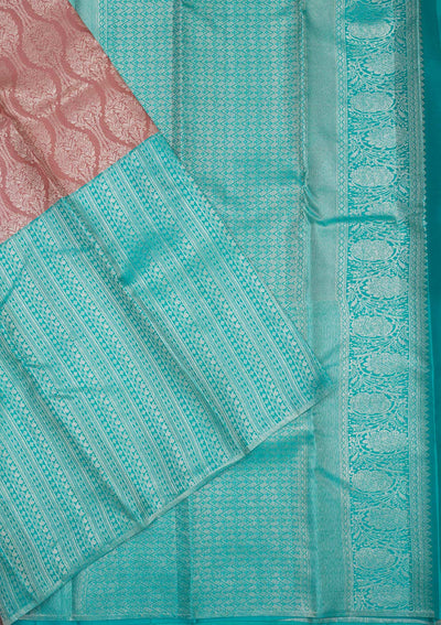 Sky Blue Zariwork Pure Silk Saree-Koskii