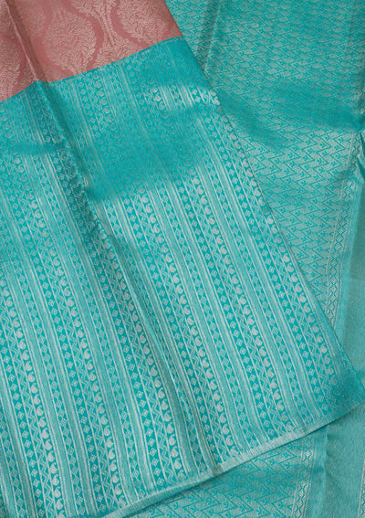 Sky Blue Zariwork Pure Silk Saree-Koskii