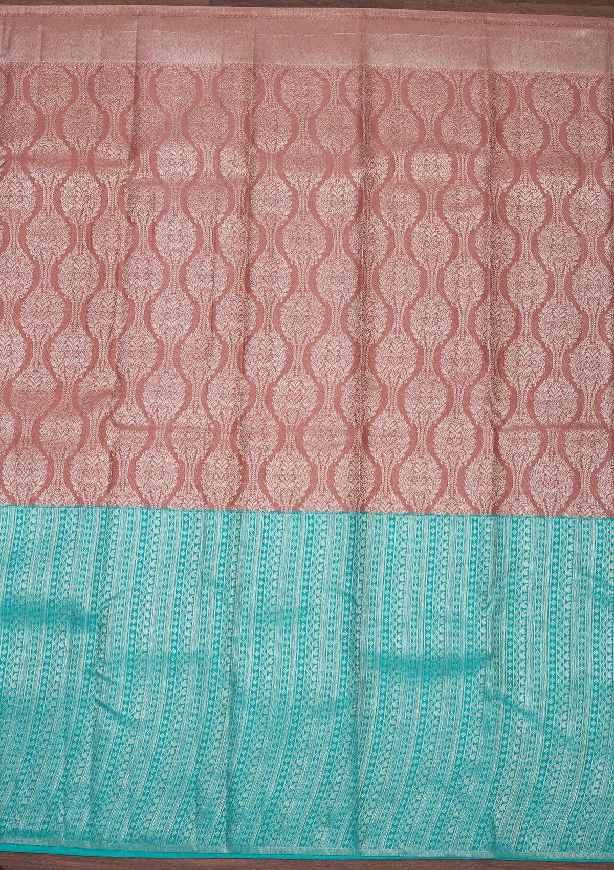 Sky Blue Zariwork Pure Silk Saree-Koskii