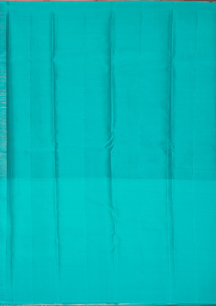 Sky Blue Zariwork Pure Silk Saree-Koskii