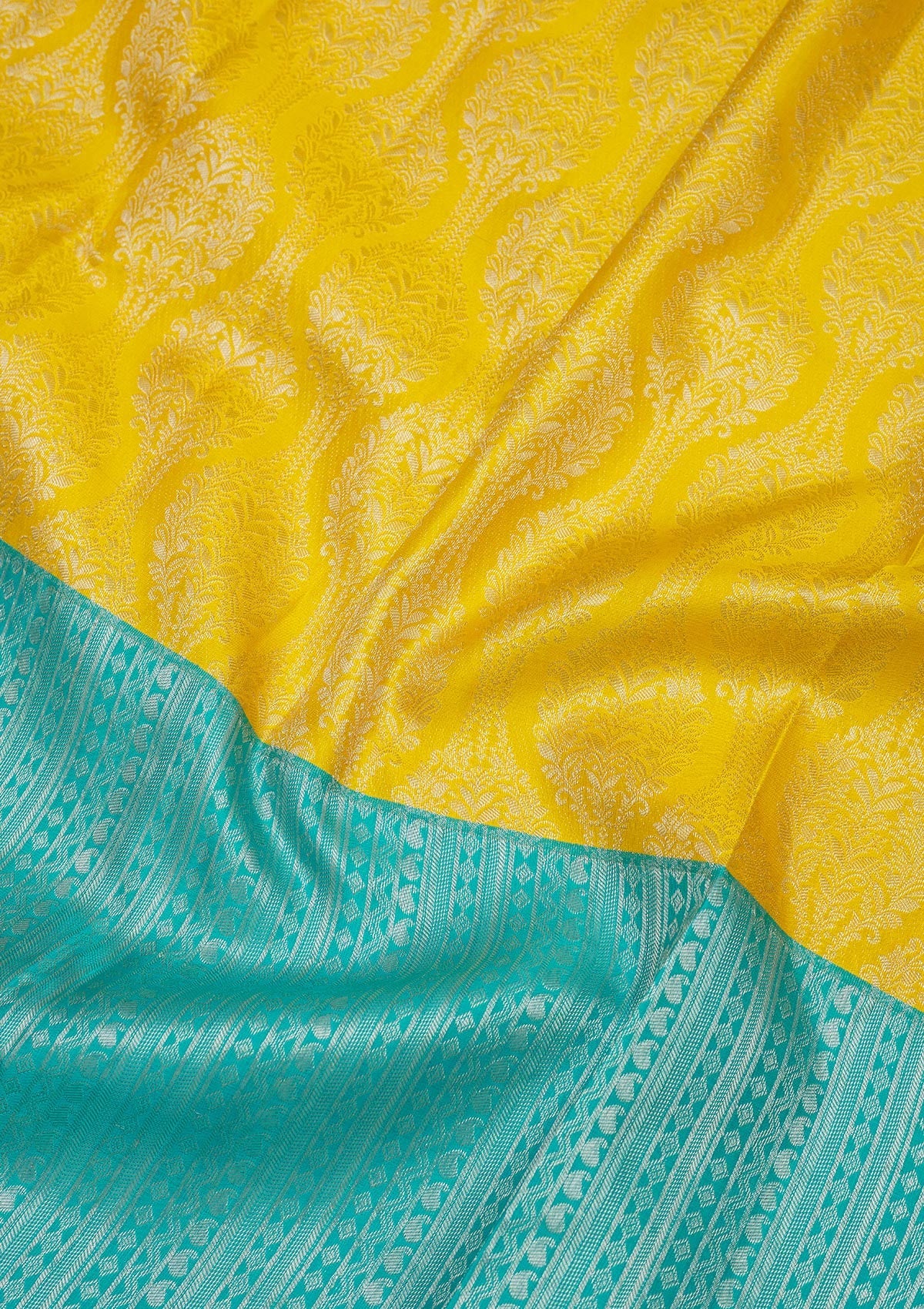 Sky Blue Zariwork Pure Silk Saree-Koskii