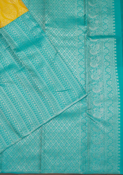 Sky Blue Zariwork Pure Silk Saree-Koskii