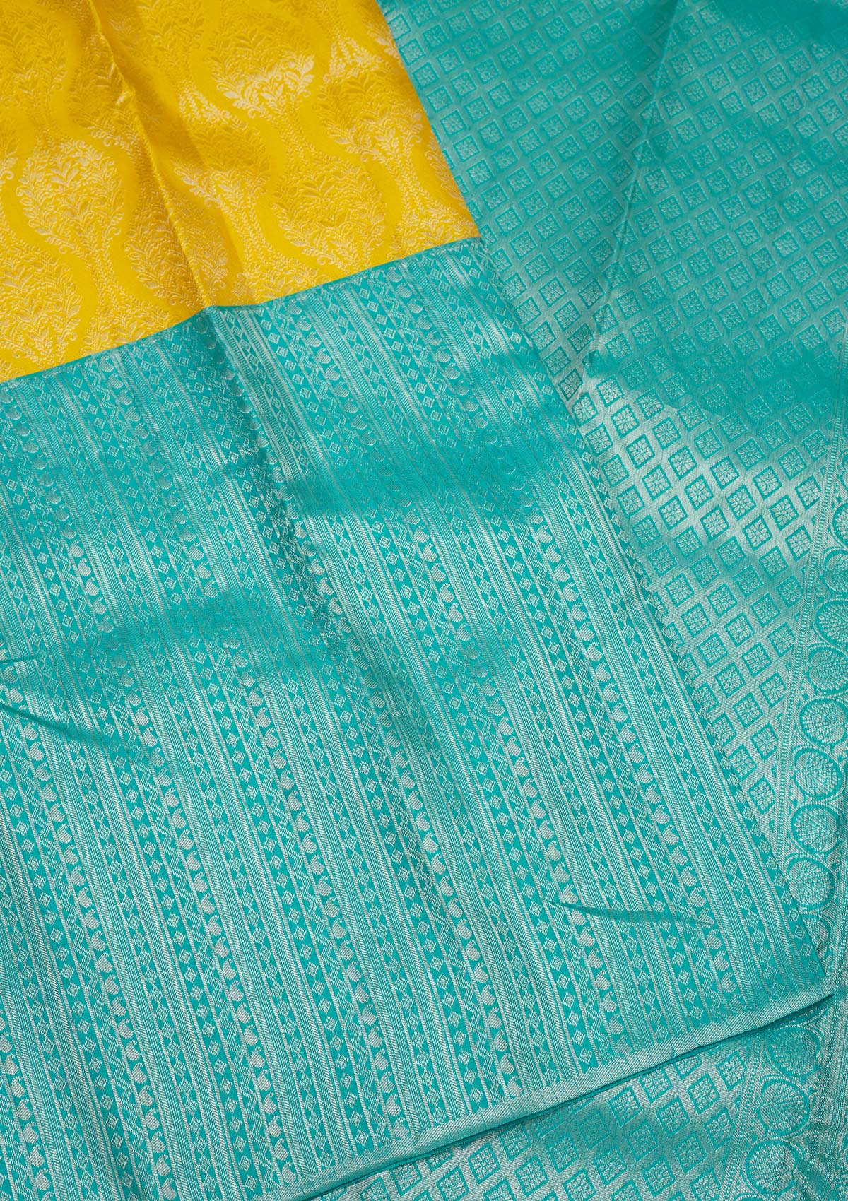 Sky Blue Zariwork Pure Silk Saree-Koskii