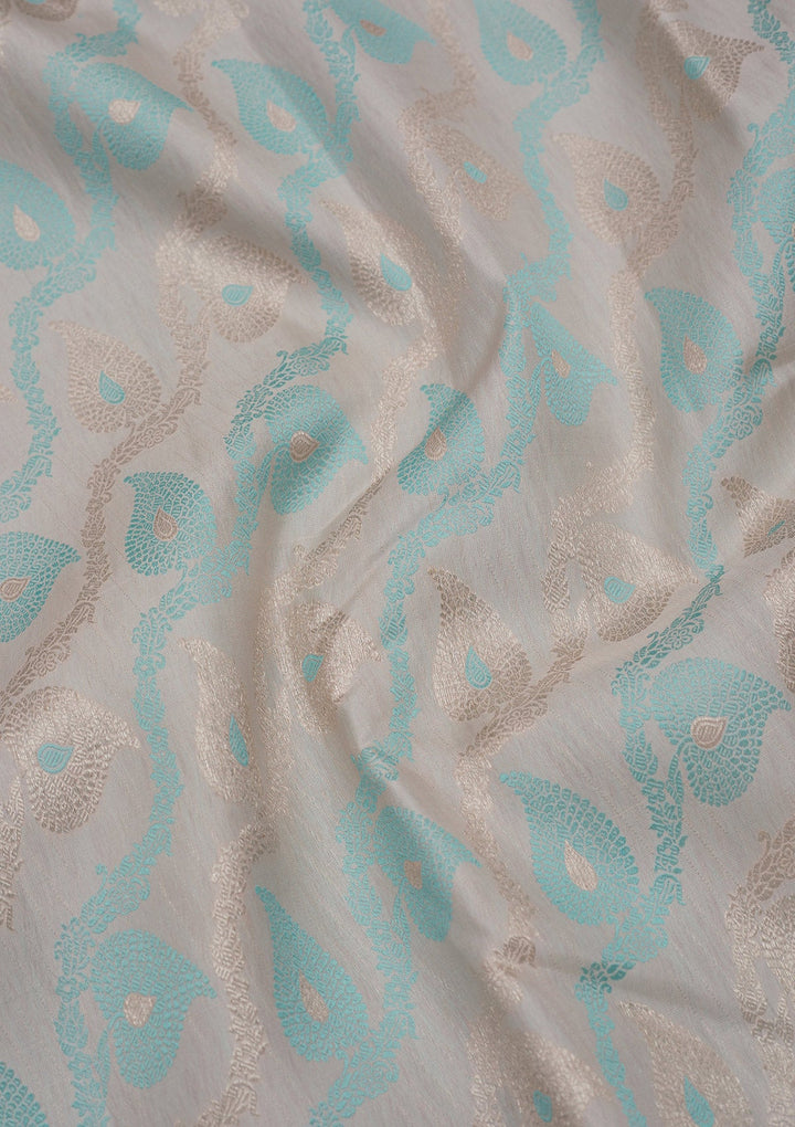 Sky Blue Zariwork Pure Silk Saree