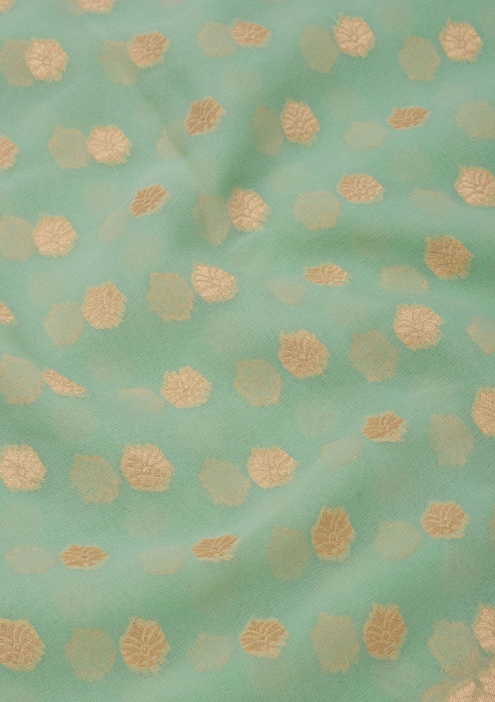 Sky Blue Zariwork Pure Silk Saree-Koskii