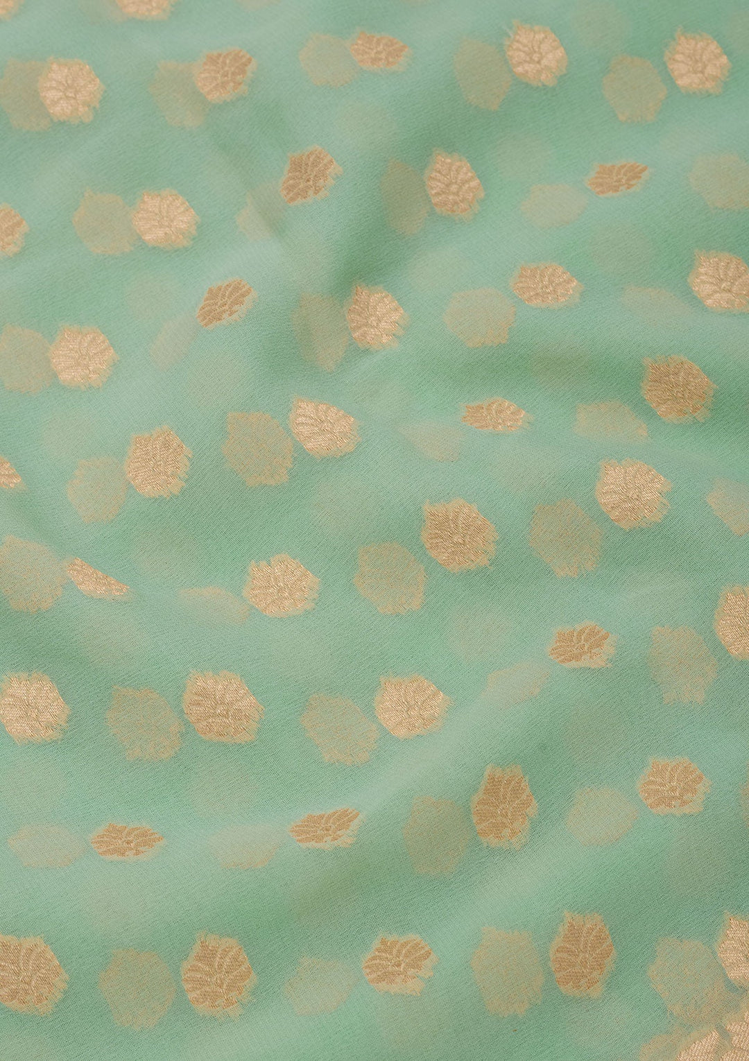 Sky Blue Zariwork Pure Silk Saree-Koskii