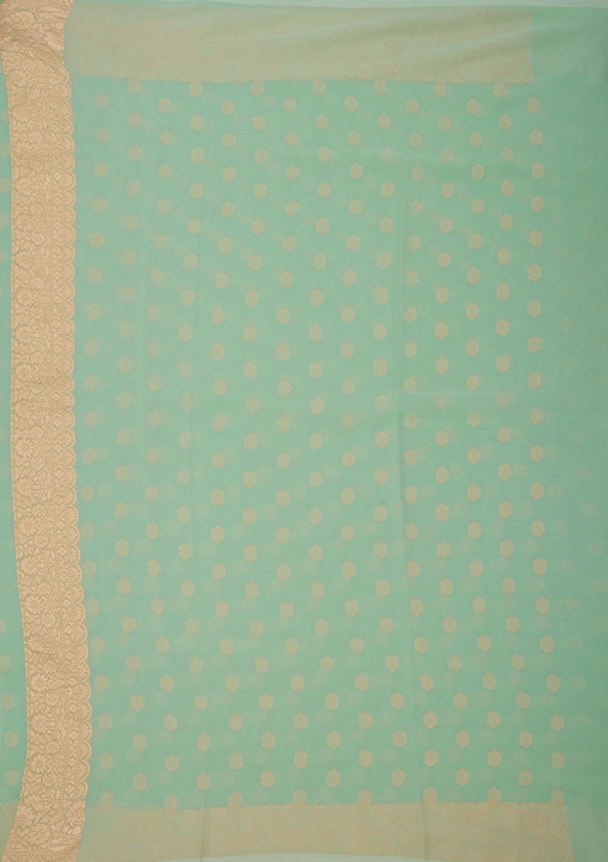 Sky Blue Zariwork Pure Silk Saree-Koskii