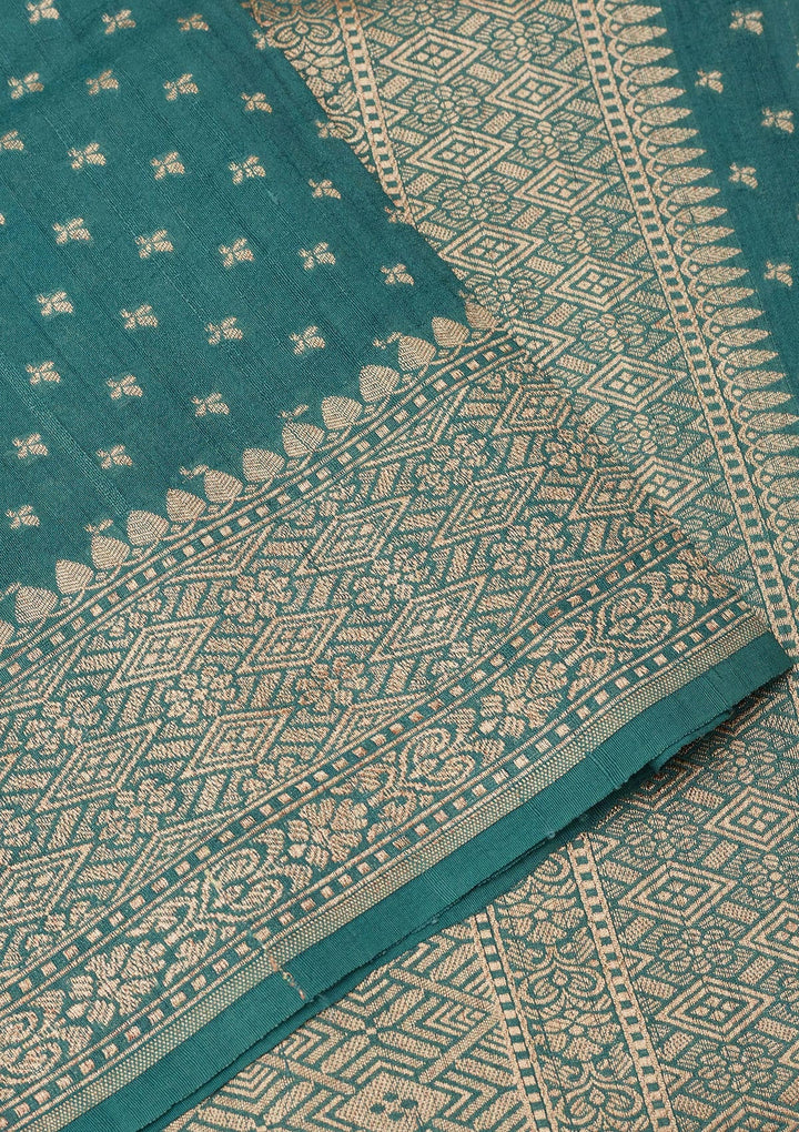 Sky Blue Zariwork Pure Silk Saree-Koskii