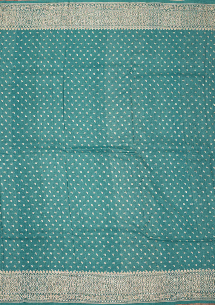 Sky Blue Zariwork Pure Silk Saree-Koskii