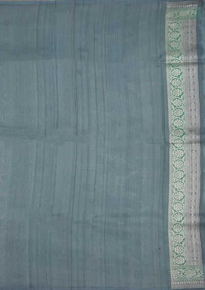 Sky Blue Zariwork Pure Silk Saree-Koskii