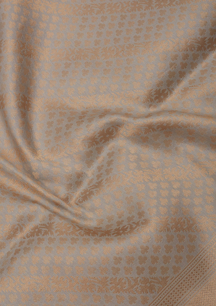 Sky Blue Zariwork Pure Silk Saree-Koskii