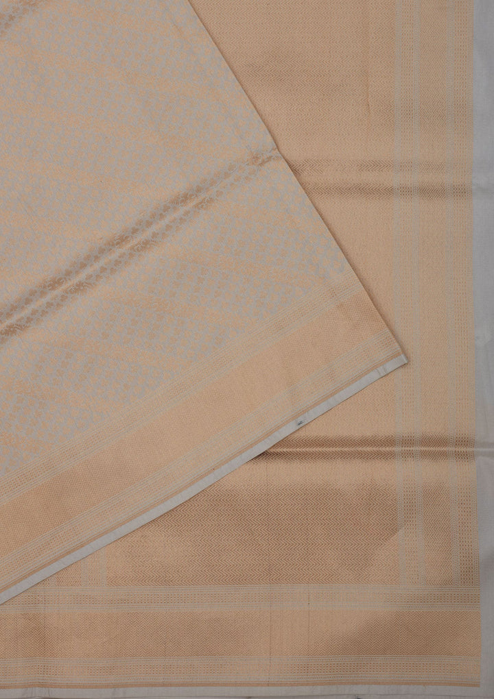 Sky Blue Zariwork Pure Silk Saree-Koskii