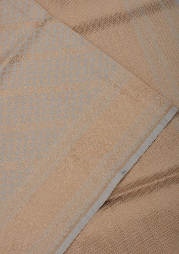 Sky Blue Zariwork Pure Silk Saree-Koskii