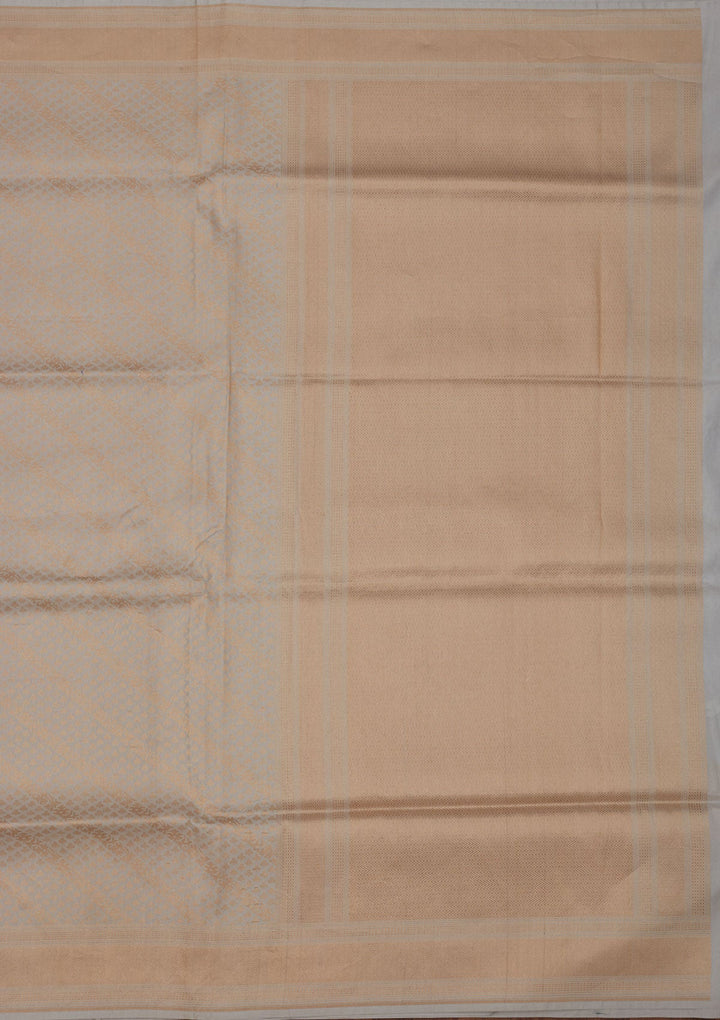 Sky Blue Zariwork Pure Silk Saree-Koskii