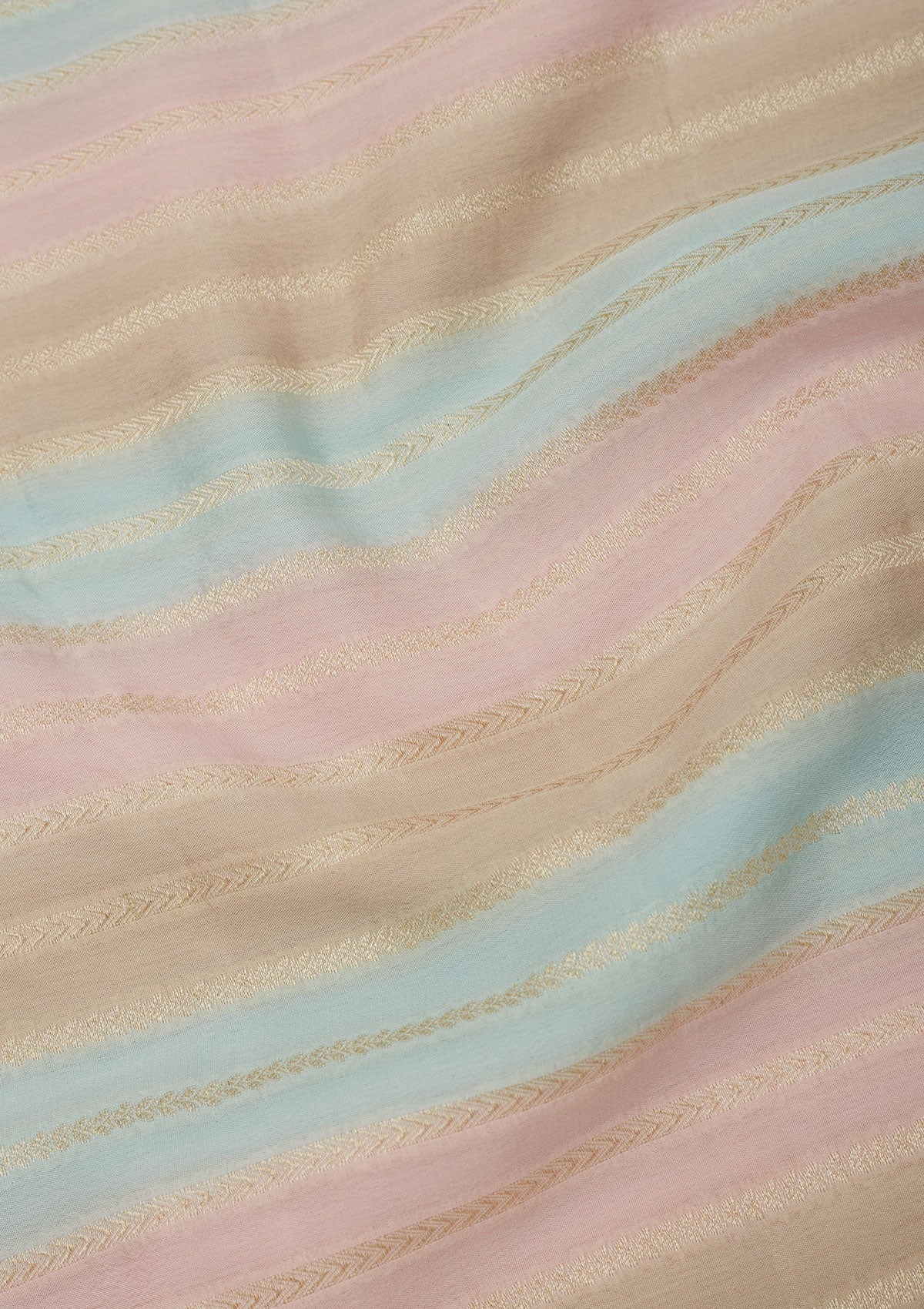 Sky Blue Zariwork Pure Silk Saree-Koskii