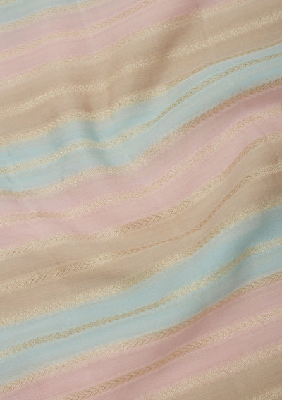 Sky Blue Zariwork Pure Silk Saree-Koskii