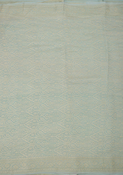 Sky Blue Zariwork Pure Silk Saree-Koskii