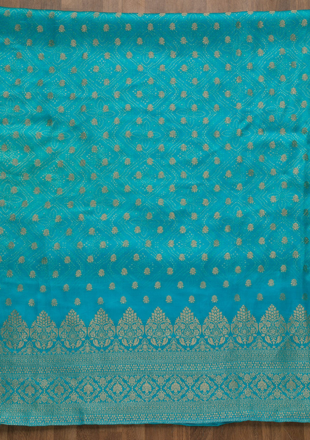 Sky Blue Zariwork Semi Crepe Unstitched Salwar Kameez-Koskii