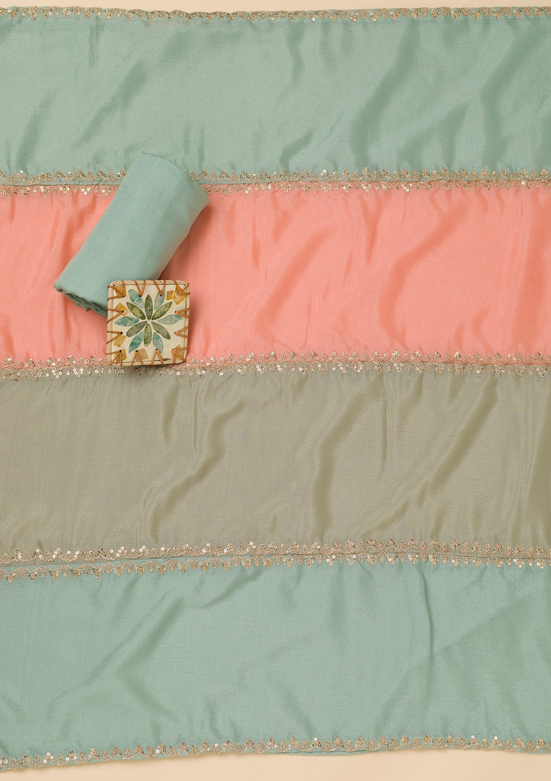 Sky Blue Zariwork Semi Crepe Unstitched Salwar Suit-Koskii