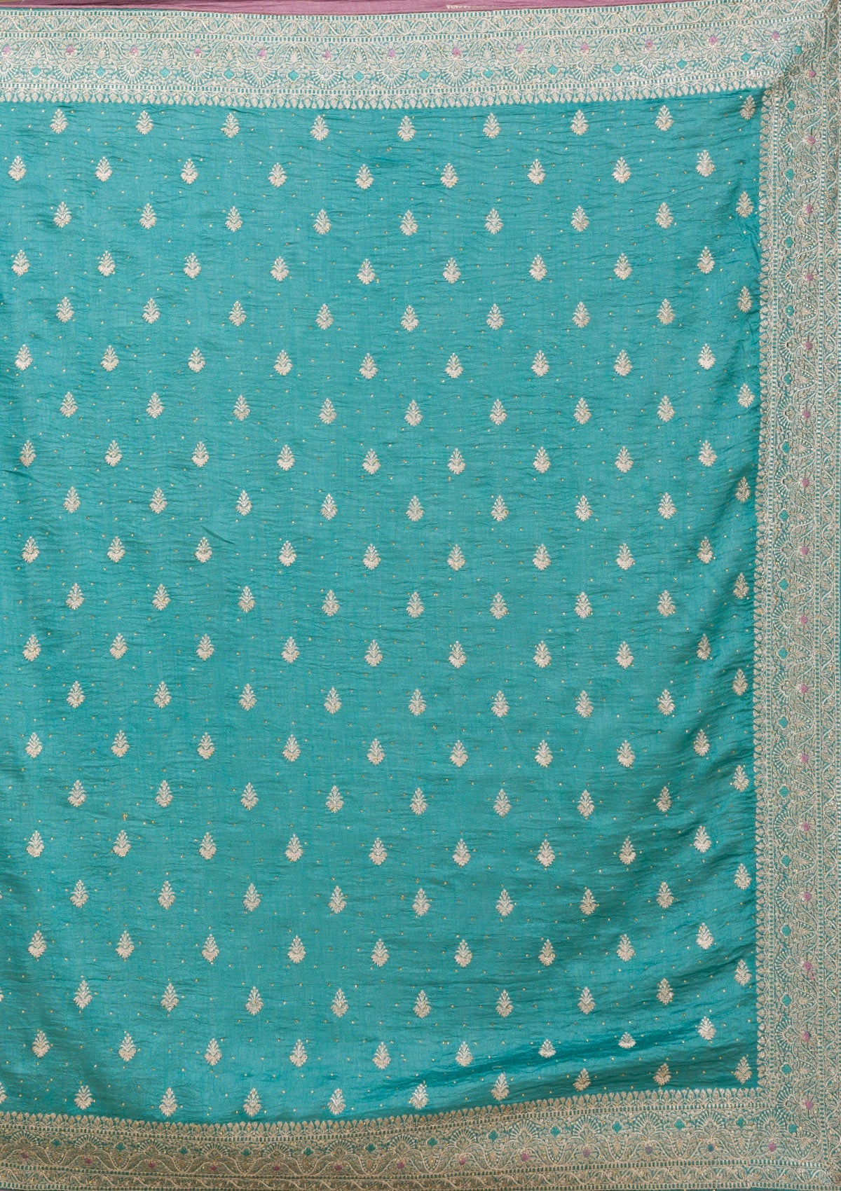 Sky Blue Zariwork Silk Saree