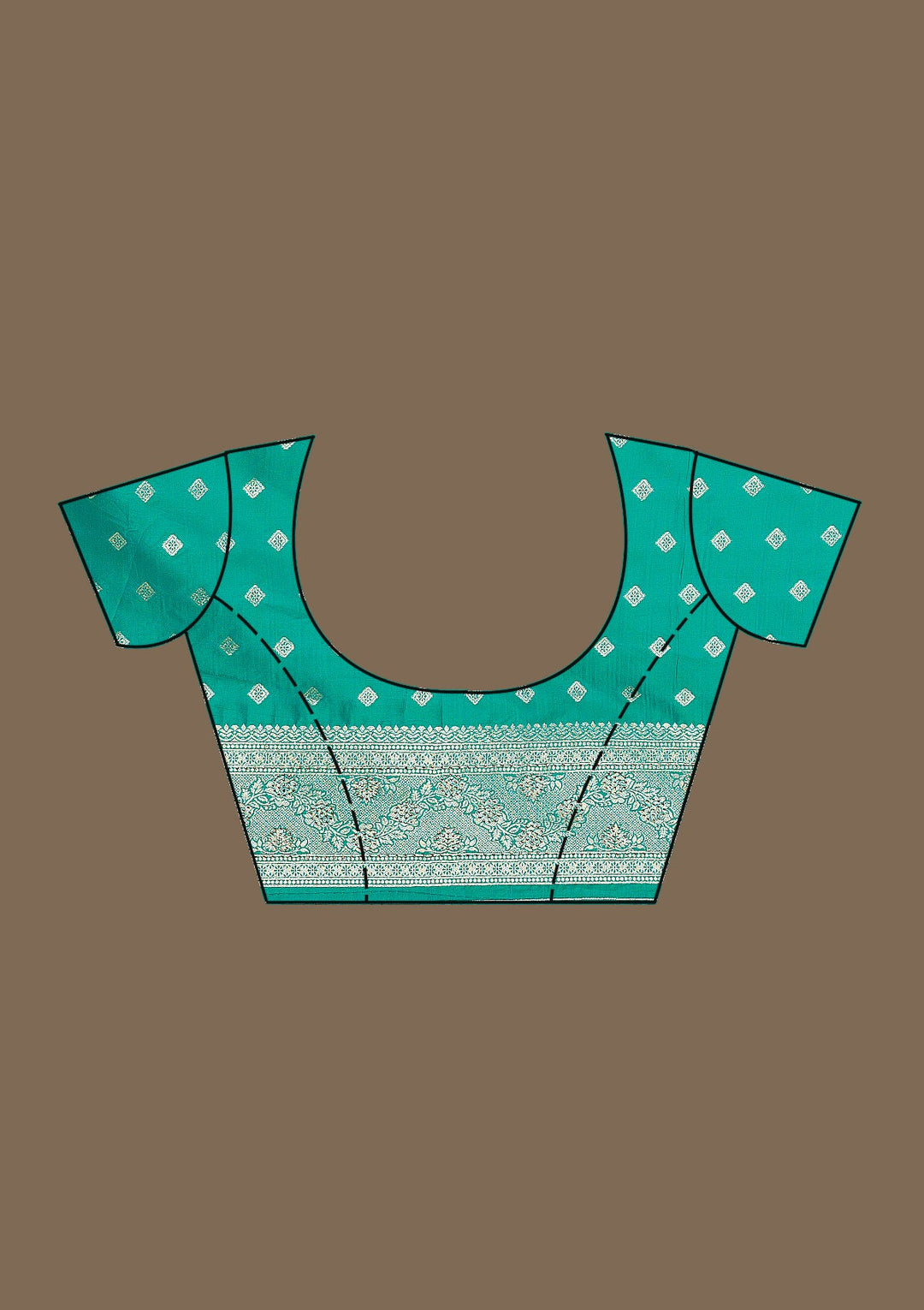 Turquoise Blue Stonework Art Silk Saree-Koskii