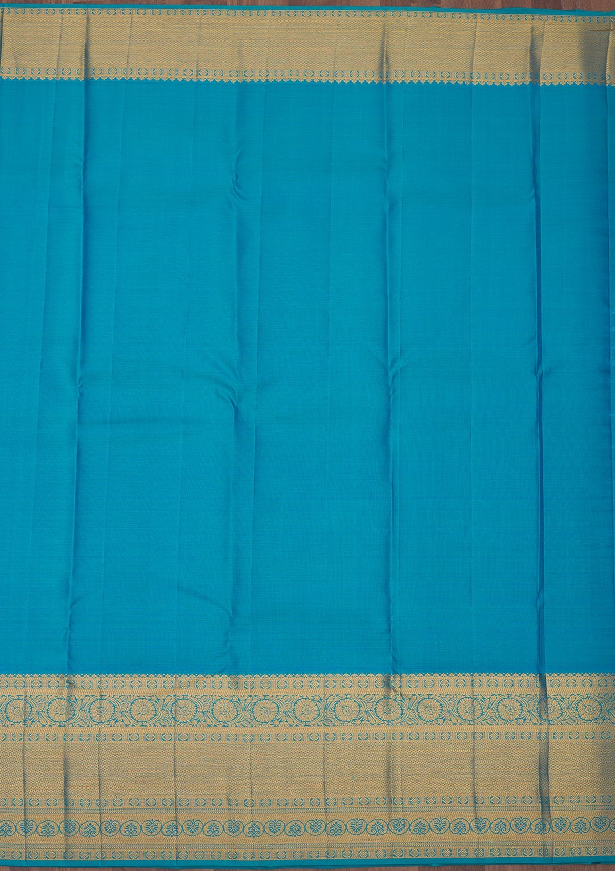 Turquoise Blue Zariwork Pure Silk Saree-Koskii