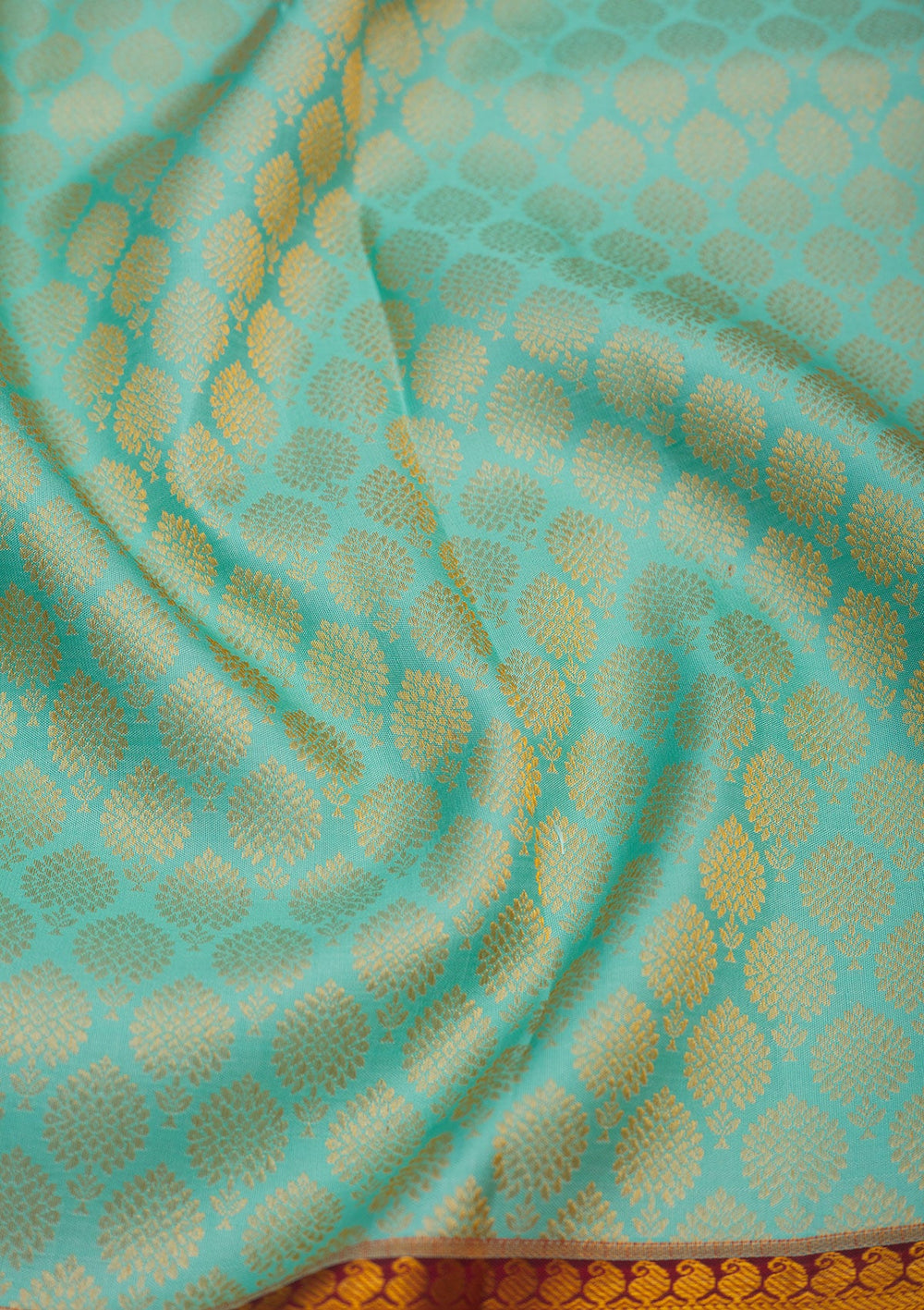 Turquoise Blue Zariwork Pure Silk Saree-Koskii