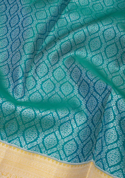 Turquoise Blue Zariwork Pure Silk Saree-Koskii