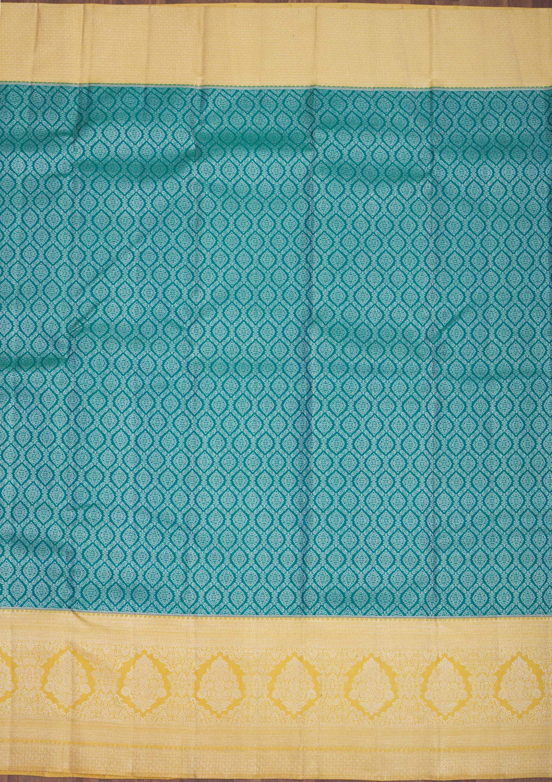 Turquoise Blue Zariwork Pure Silk Saree-Koskii